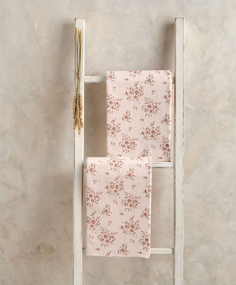 Mamas &amp; Papas Cotbed Sheets Large Cotbed Fitted Sheets (2 Pack) - Floral Pink