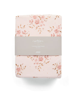 Mamas & Papas Cotbed Sheets Large Cotbed Fitted Sheets (2 Pack) - Floral Pink