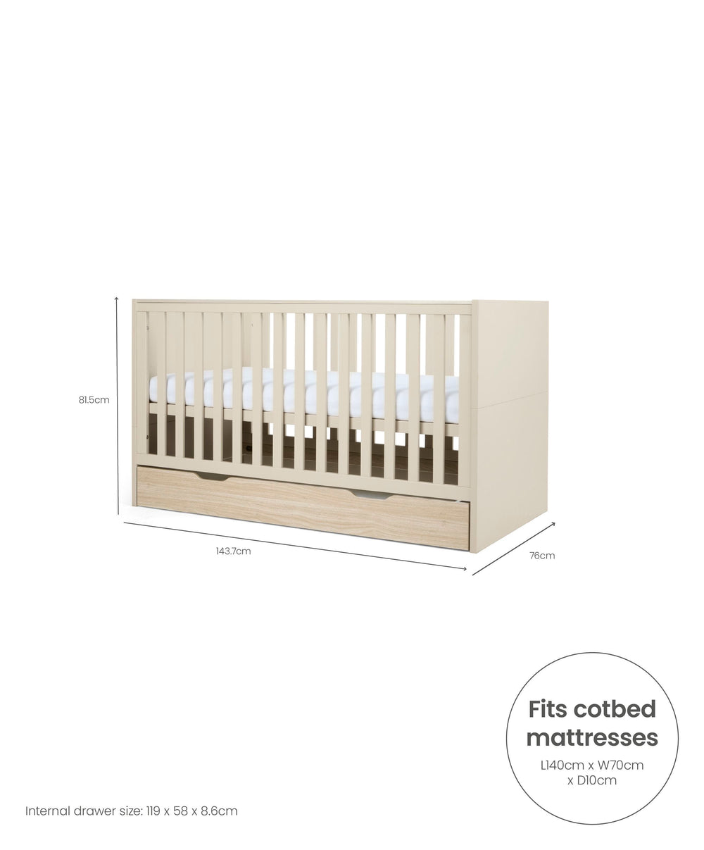 Mamas &amp; Papas Cotbeds Riga Cotbed - Cashmere