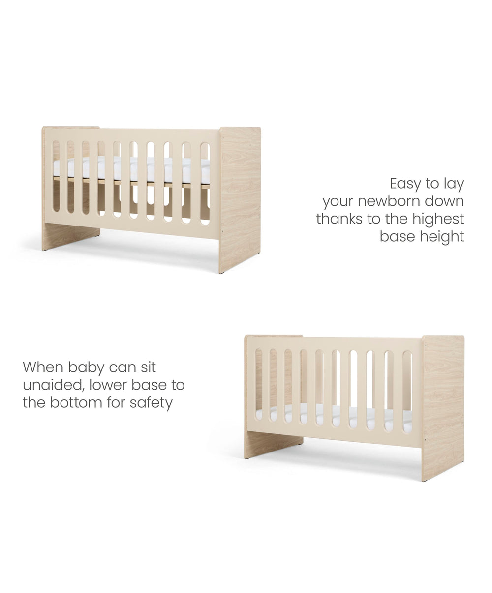 Mamas &amp; Papas Cots Vyne Mini Cot - Cashmere Oak