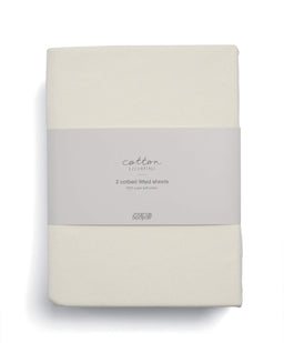 Mamas & Papas Cotton Essentials Cotbed Fitted Sheets (2 pack) - Cream