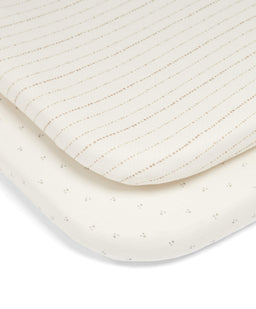 Mamas & Papas Crib Sheets 2 Pack Lua Bedside Crib Sheets - Oatmeal