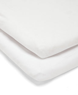 Mamas & Papas Crib Sheets 2 Pack Lua Bedside Crib Sheets - White