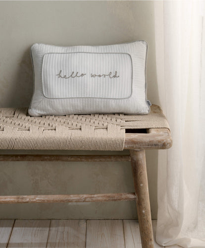 Mamas & Papas Cushions Welcome To The World Cushion - White
