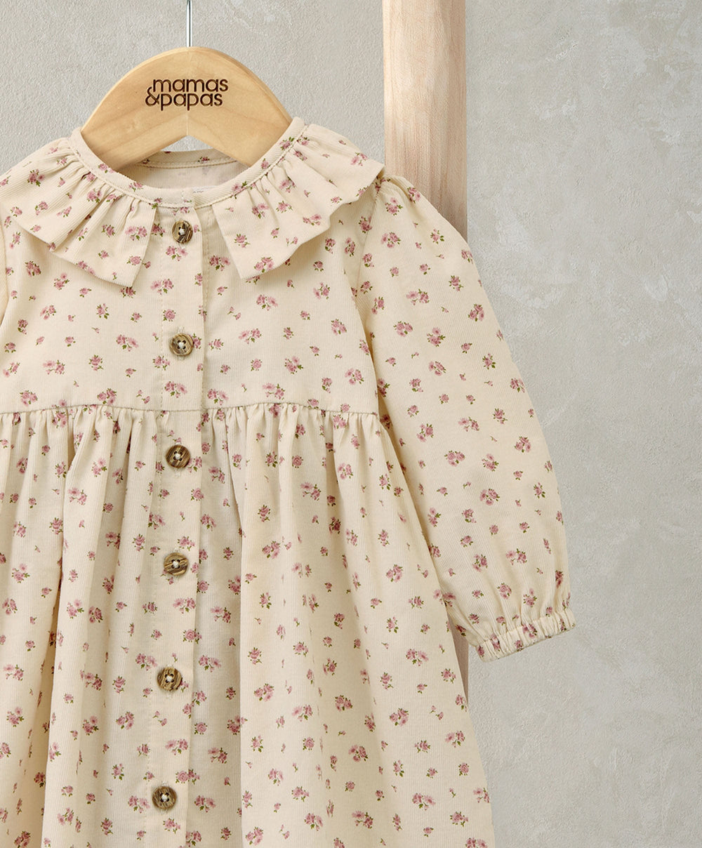 Mamas &amp; Papas Ditsy Rose Dress &amp; Tights Set (2 Pieces) - Cream