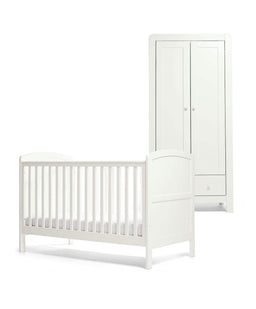 Mamas & Papas Dover Cotbed & Wardrobe Bundle - White