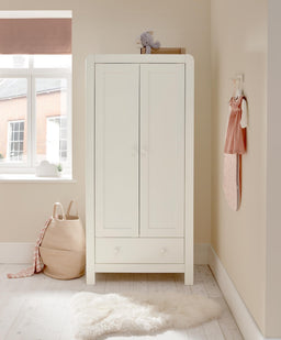 Mamas & Papas Dover Cotbed & Wardrobe Bundle - White