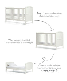 Mamas & Papas Dover Cotbed & Wardrobe Bundle - White