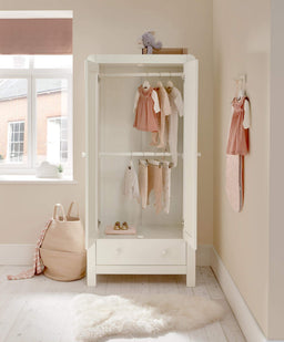 Mamas & Papas Dover Cotbed & Wardrobe Bundle - White
