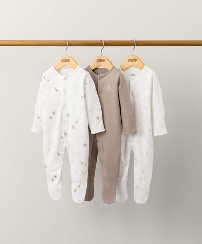 Mamas & Papas Down By Lake Sleepsuits (3 pack) - Neutral