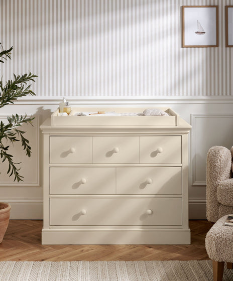 Oxford 3 Drawer Dresser & Baby Changing Unit - Cashmere