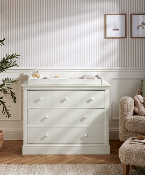 Oxford 3 Drawer Dresser & Baby Changing Unit - Off-White