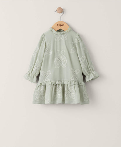 Mamas & Papas Dresses & Skirts Dropped Waist Embroidered Dress - Green