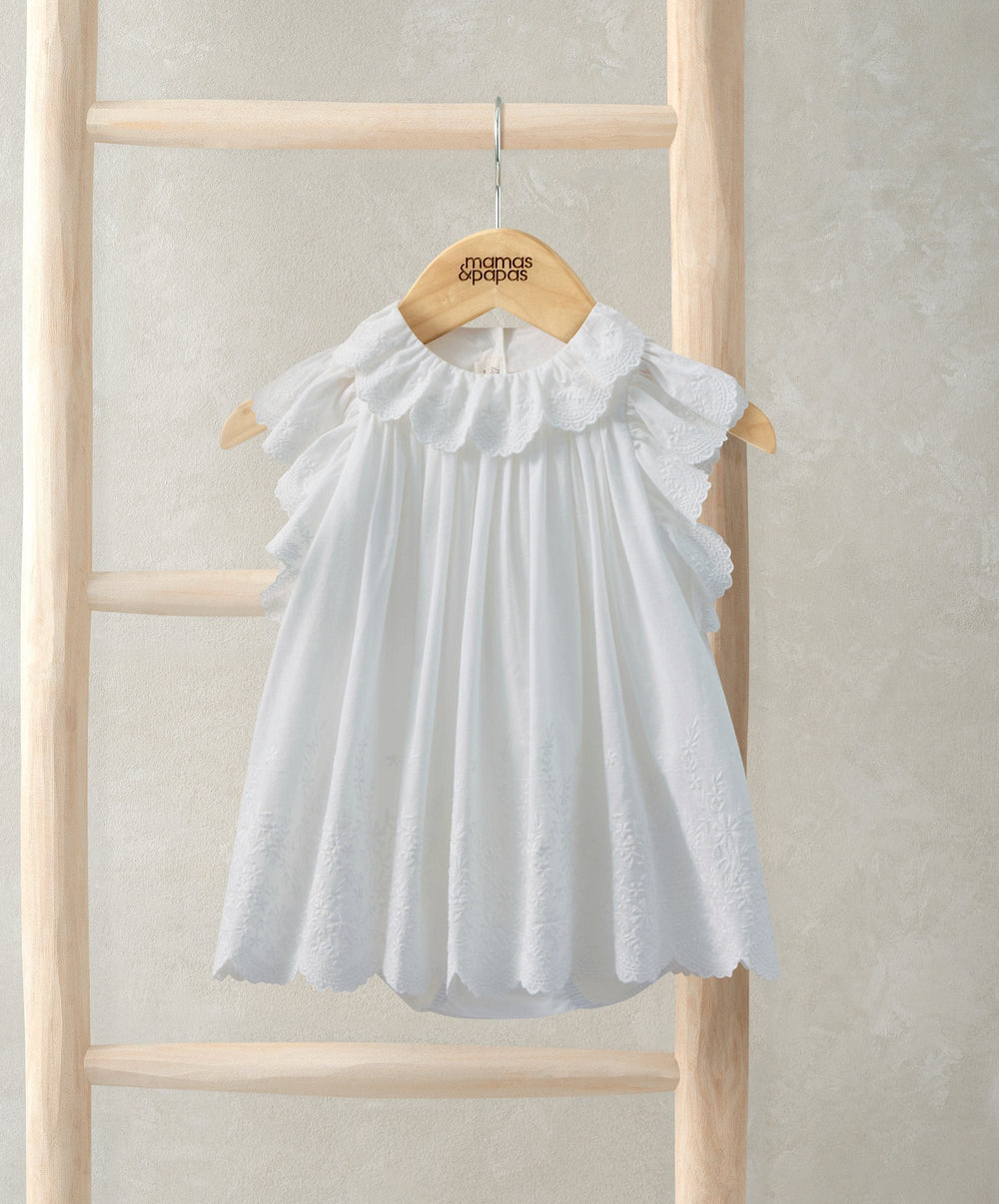 Mamas &amp; Papas Dresses &amp; Skirts Embroidered Frill Bodysuit Dress