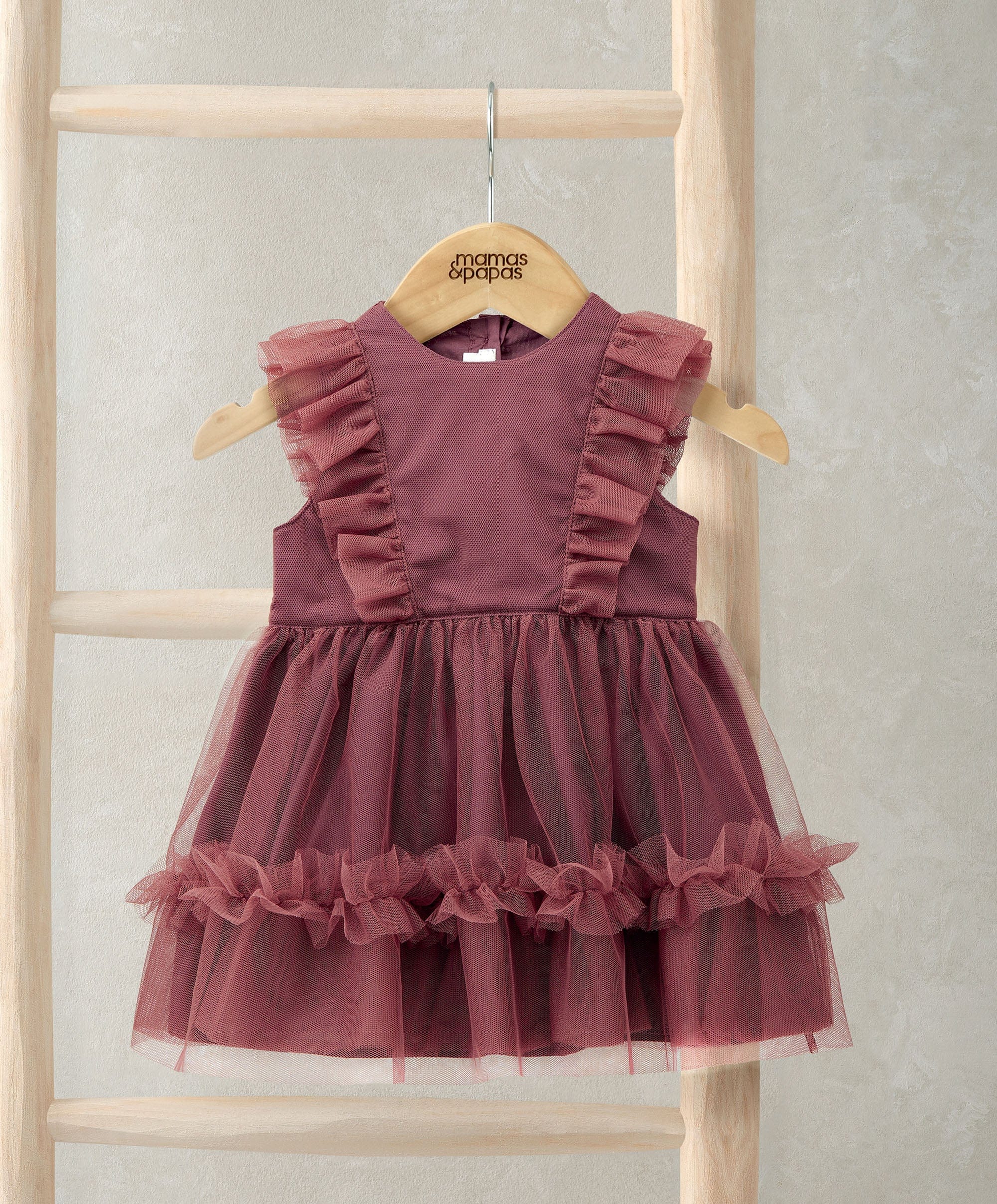 Frill Shoulder Tulle Dress - Pink – Mamas & Papas IE