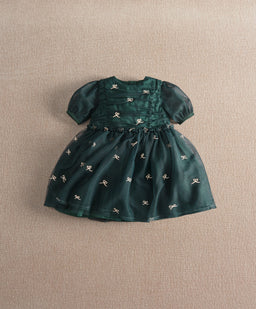 Mamas & Papas Dresses & Skirts Green Bow Mesh Embroidery Dress