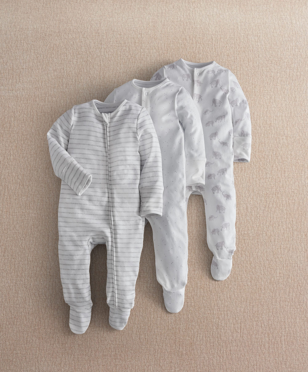 Mamas &amp; Papas Elephant Print Sleepsuit