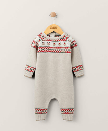 Mamas & Papas Fairisle Knitted Christmas Romper