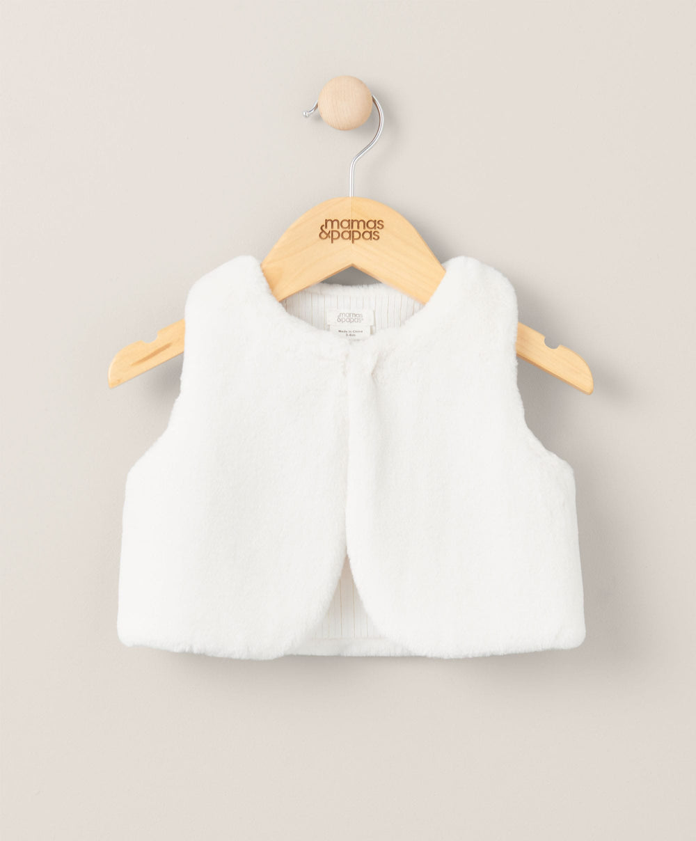 Mamas &amp; Papas Faux Fur Gilet - Cream
