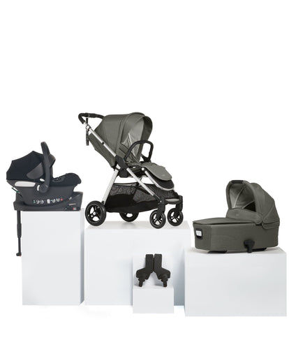 Mamas & Papas Flip XT³ Pushchair Bundle with Cybex Aton B Car Seat & Base (5 Pieces) – Harbour Grey