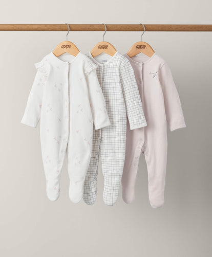 Mamas & Papas Flock Sleepsuits (3 Pack)