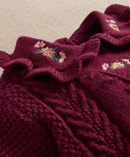 Mamas & Papas Floral Embroidery Detail Knitted Romper
