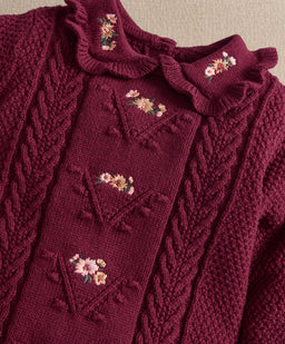 Mamas & Papas Floral Embroidery Detail Knitted Romper