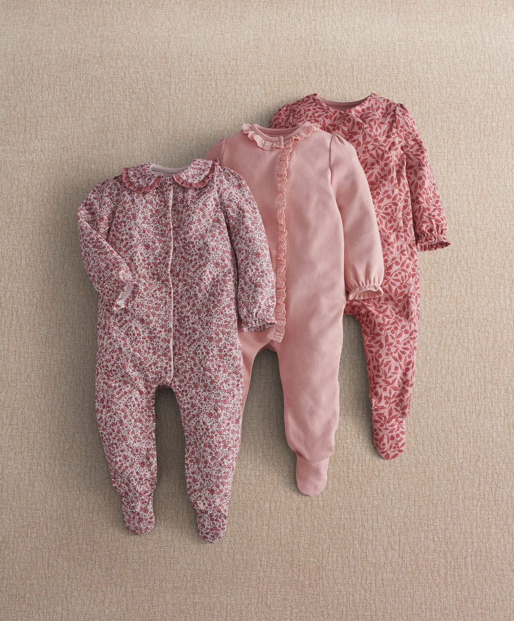 Mamas &amp; Papas Floral Frill Detail Sleepsuit