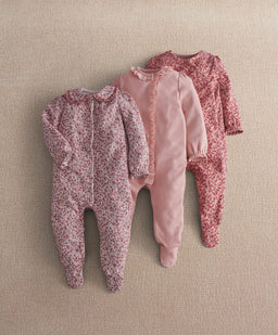Mamas & Papas Floral Frill Detail Sleepsuit
