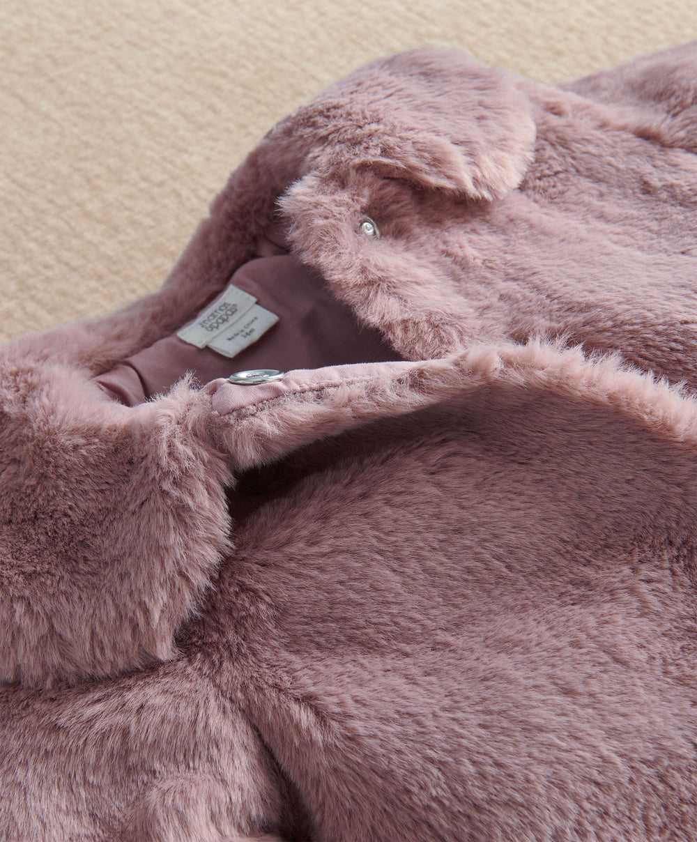 Mamas &amp; Papas Fluffy Pink Faux Fur Coat