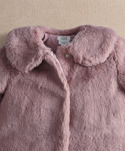 Mamas & Papas Fluffy Pink Faux Fur Coat