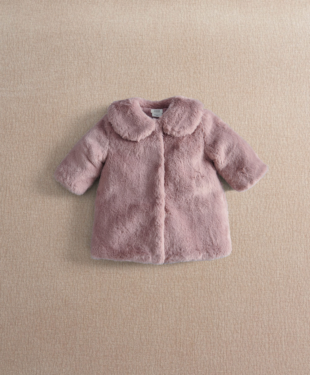 Mamas &amp; Papas Fluffy Pink Faux Fur Coat