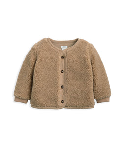 Mamas & Papas Fully Lined Borg Jacket with Rib Cuffs