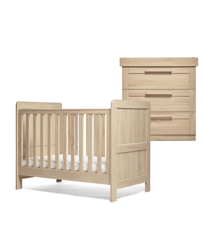 Mamas & Papas Furniture Sets Atlas 2 Piece Convertible Cot Set with Dresser Changer - Light Oak