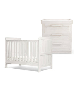 Mamas & Papas Furniture Sets Atlas 2 Piece Convertible Cot Set with Dresser Changer - White