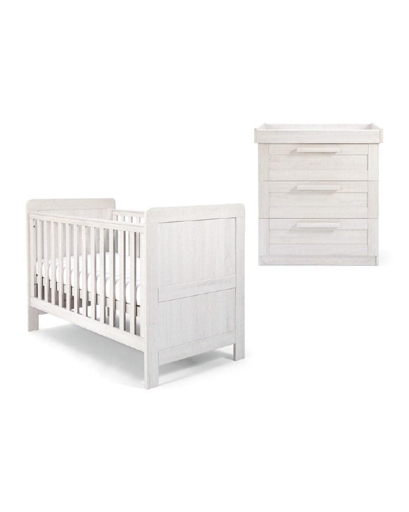 Mamas & Papas Furniture Sets Atlas 2 Piece Cotbed Set with Dresser Changer - Nimbus White