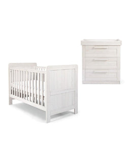 Mamas & Papas Furniture Sets Atlas 2 Piece Cotbed Set with Dresser Changer - Nimbus White