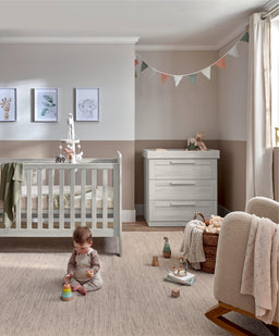 Mamas & Papas Furniture Sets Atlas 2 Piece Cotbed Set with Dresser Changer - Nimbus White