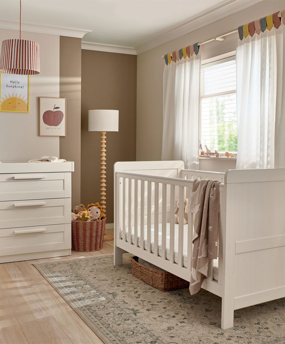 Mamas &amp; Papas Furniture Sets Atlas 2 Piece Small Cotbed Set with Dresser Changer - Stone