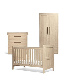 Mamas & Papas Furniture Sets Atlas 3 Piece Cotbed Range with Dresser Changer & Wardrobe - Light Oak