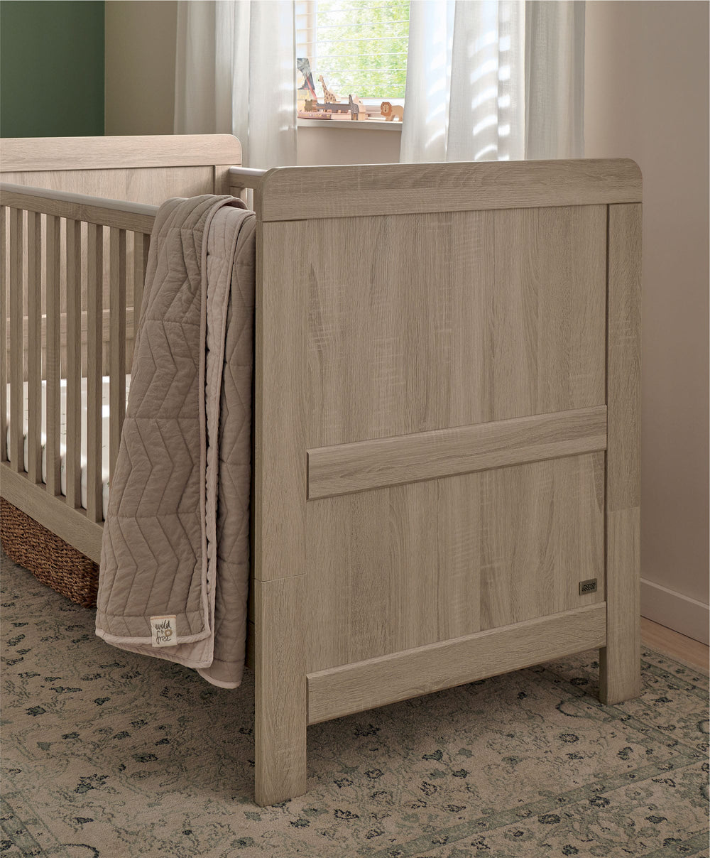 Mamas &amp; Papas Furniture Sets Atlas 3 Piece Cotbed Range with Dresser Changer &amp; Wardrobe - Light Oak