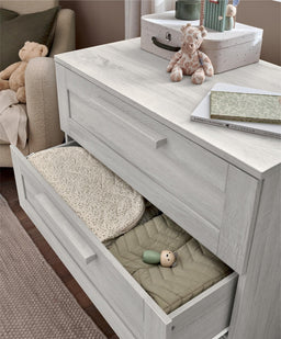 Mamas & Papas Furniture Sets Atlas 3 Piece Cotbed Range with Dresser Changer & Wardrobe - Nimbus White