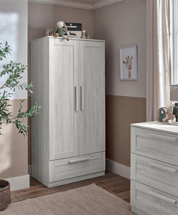 Mamas & Papas Furniture Sets Atlas 3 Piece Cotbed Range with Dresser Changer & Wardrobe - Nimbus White