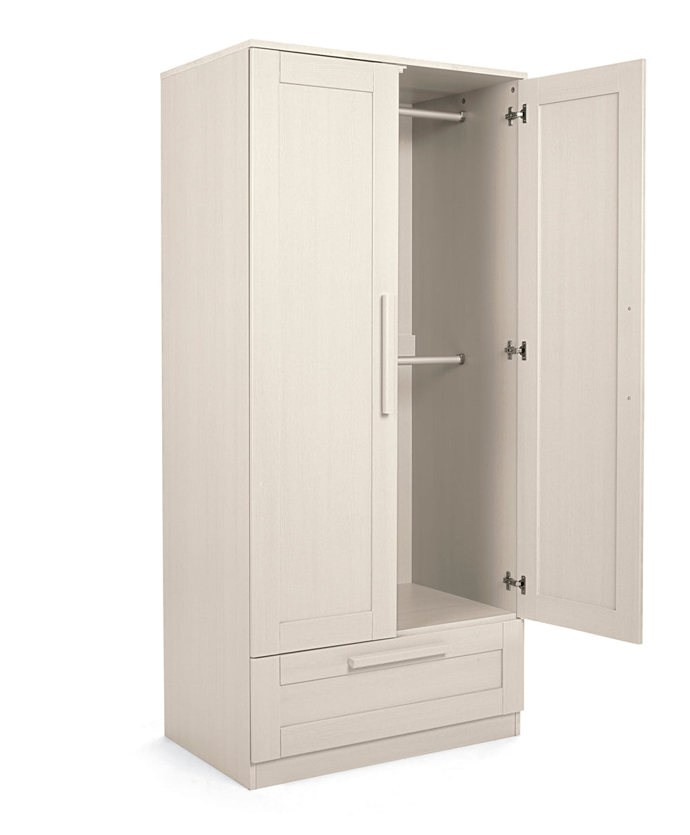 Mamas &amp; Papas Furniture Sets Atlas 3 Piece Cotbed Range with Dresser Changer &amp; Wardrobe - Stone