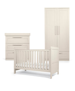 Mamas & Papas Furniture Sets Atlas 3 Piece Cotbed Range with Dresser Changer & Wardrobe - Stone