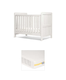 Mamas & Papas Furniture Sets Atlas Convertible Cot Bundle with Essential Pocket Spring Petite Cot Mattress - White