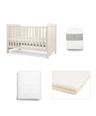 Mamas & Papas Furniture Sets Atlas Cotbed Starter Bundle with Essential Pocket Spring Mattress & Sheets - Stone