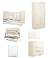 Mamas & Papas Furniture Sets Atlas Nursery Bundle with Lua Bedside Crib (6 Piece) – Stone