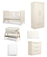Mamas & Papas Furniture Sets Atlas Nursery Bundle with Lua Bedside Crib (6 Piece) – Stone