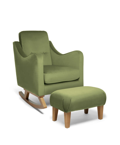 Mamas & Papas Furniture Sets Bowdon Nursing Chair Set in Velvet - Olive